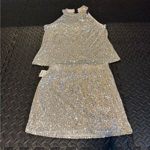 Love on a Hanger Silver Sequin Mini Dress